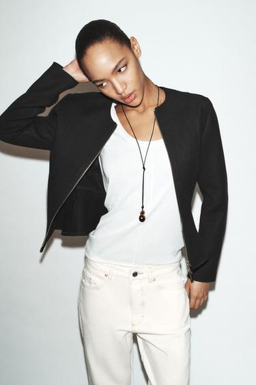 BLOUSON PEPLUM DOUX - Noir de Zara - Image 3