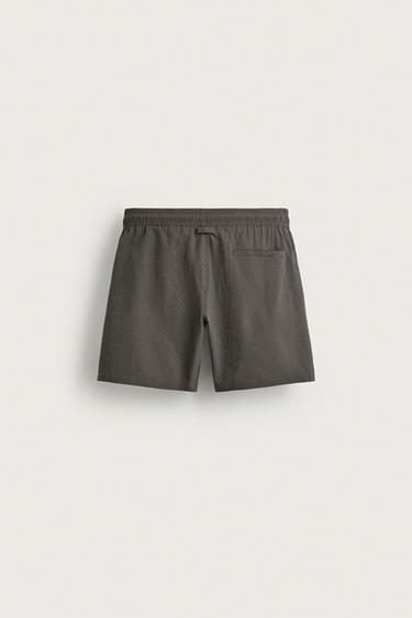 MAILLOT DE BAIN LONG À CARREAUX TEXTURÉ - Gris de Zara - Image 6