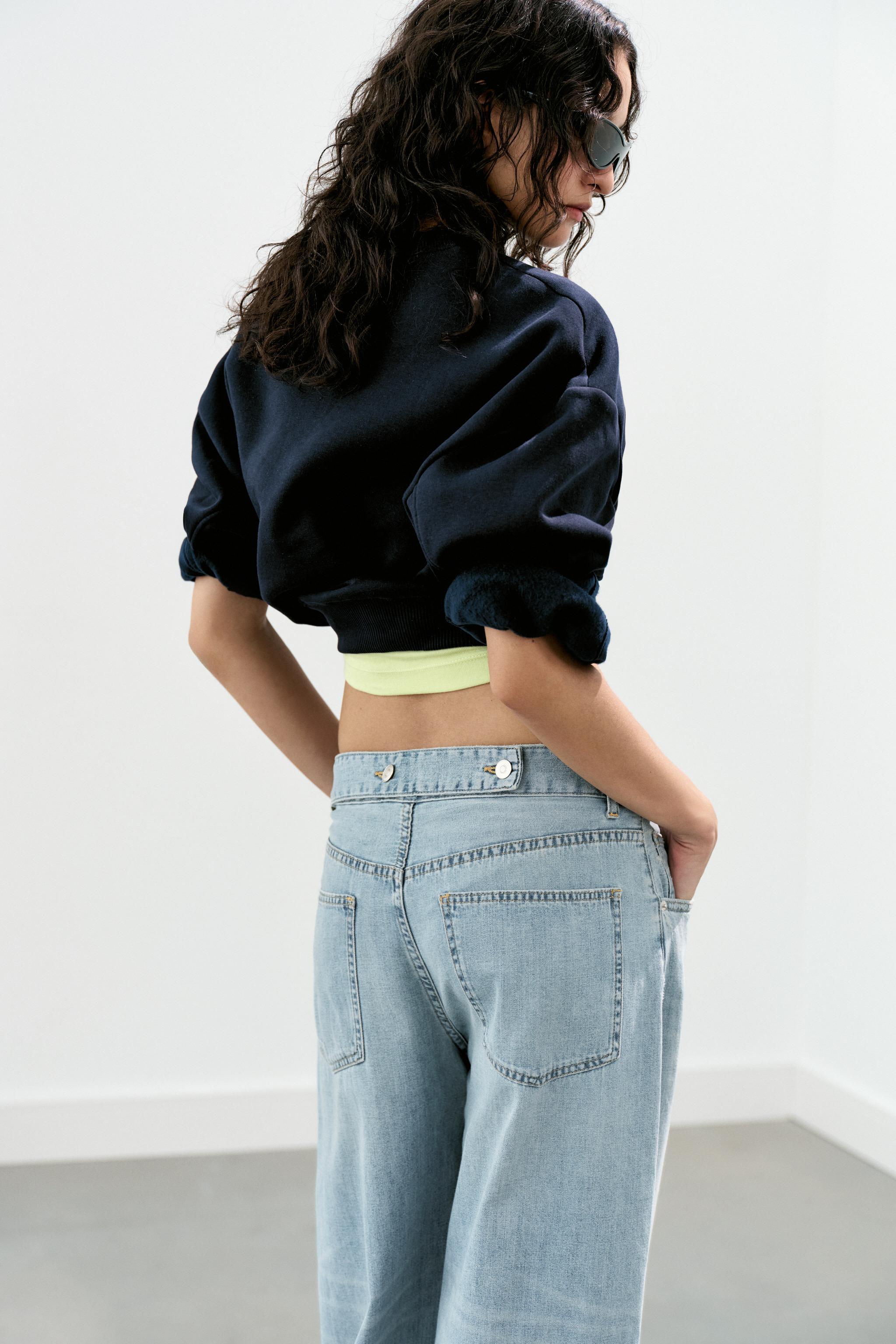 Zara Trf Orta Bel Balon Paça Jean görsel 6