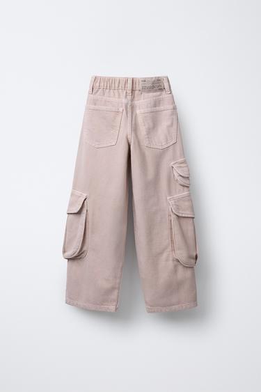 MULTI-POCKET CARGO JEANS - Pink by Zara - Image 1