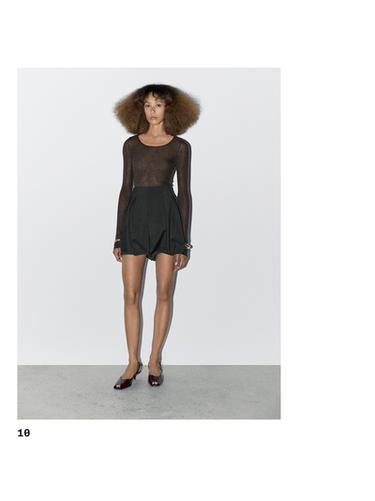 Zara Semi-sheer 100% wool bodysuit - STUDIO - Black gold