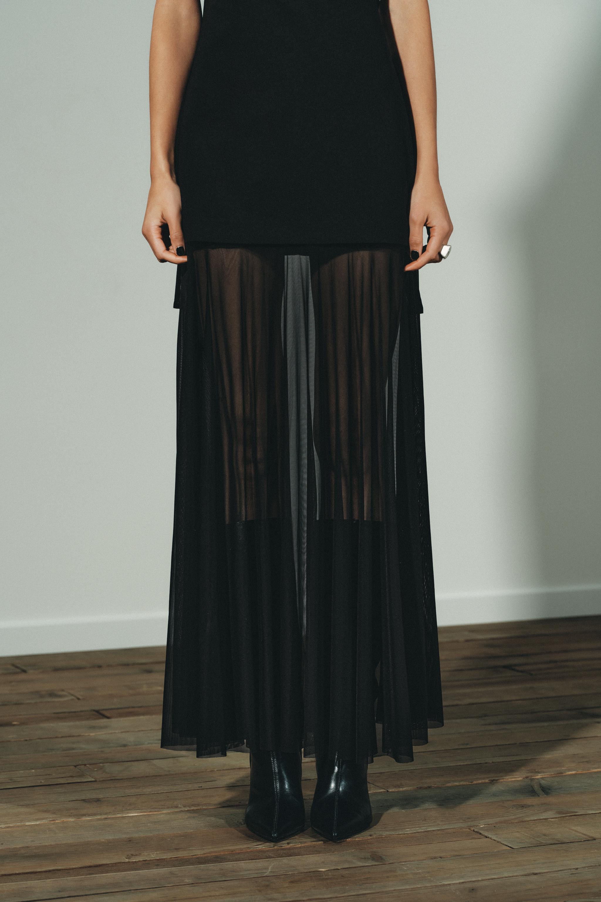 TRANSPARENT COMBINATION DRESS - Black | ZARA United States TRANSPARENT COMBINATION DRESS - Black | ZARA United States