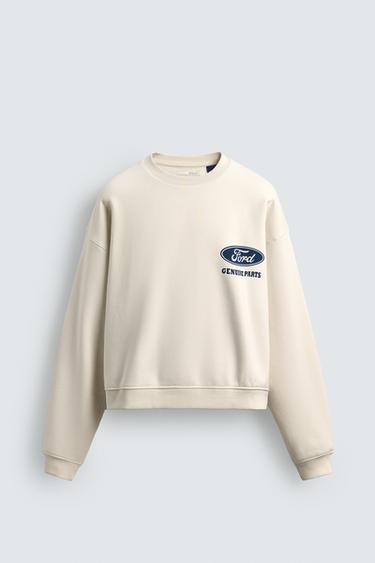 SUDADERA ESTAMPADO COMBINADO FORD © - Blanco roto de Zara