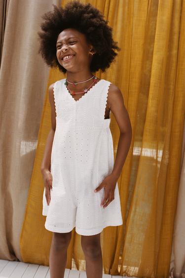 SWISS EMBROIDERY PLAYSUIT - White by Zara