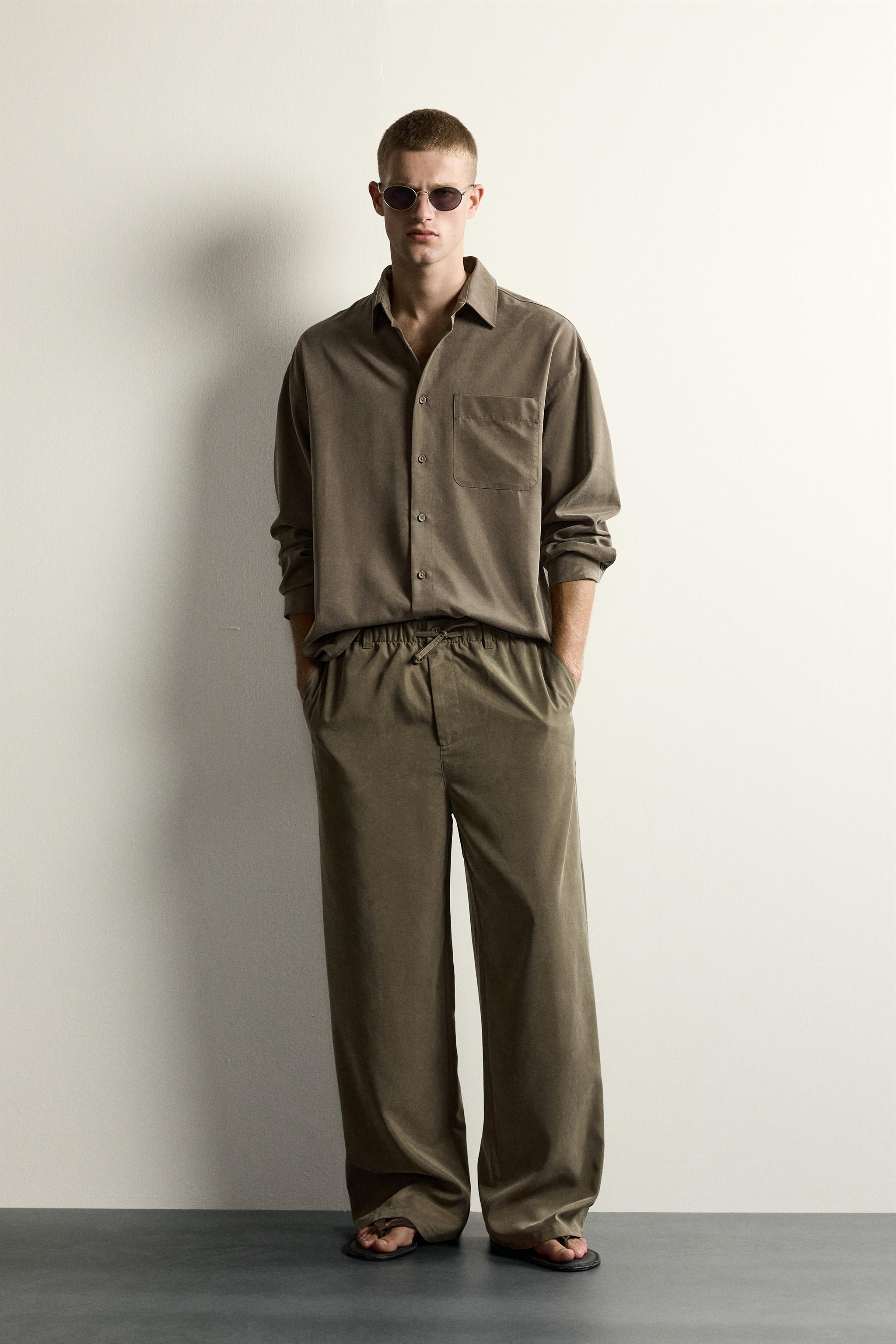リラックスフィット フルイドシャツ - ブラウン | ZARA Japan / 日本
