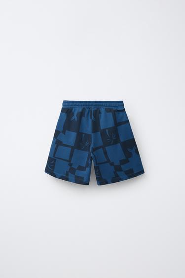 CHECKERED PLUSH SHORTS — Blue 2