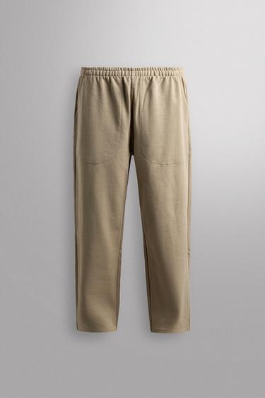 ДЖОГГЕРЫ СВОБОДНОГО КРОЯ ИЗ ПЛОТНОЙ ТКАНИ — ПЕСОЧНЫЙ от Zara