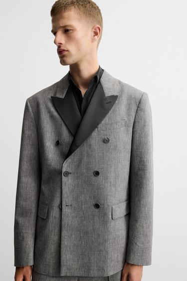 LIMITED EDITION TEXTURED SUIT BLAZER - Grey by Zara - Image 5