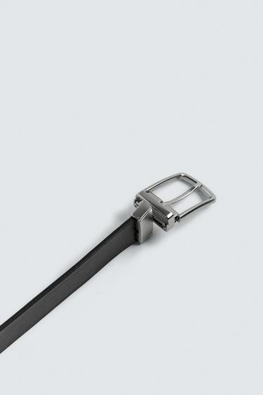 REVERSIBLE LEATHER BELT - Black by Zara