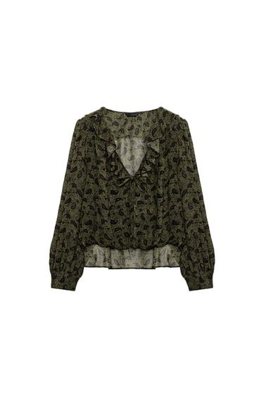 CAMISA VOLANTES - Verdes de Zara