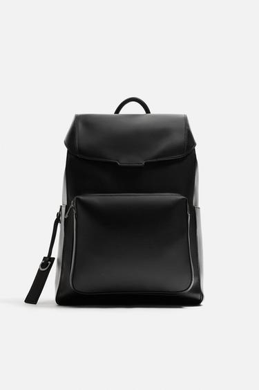 Zara FLAP BACKPACK - Black