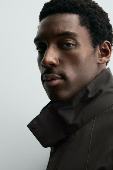 BLOUSON TECHNIQUE MÉLANGE COTON - Kaki foncé de Zara - Image 5