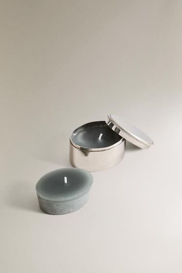 (85 G) ENSEMBLE DE BOUGIES PARFUMÉES CYLINDRIQUES BASILICUM ET POT ARGENT - Vert menthe de Zara - Image 2