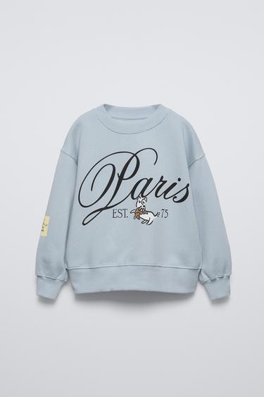 PARIS KÖPEK DESENLİ SWEATSHIRT