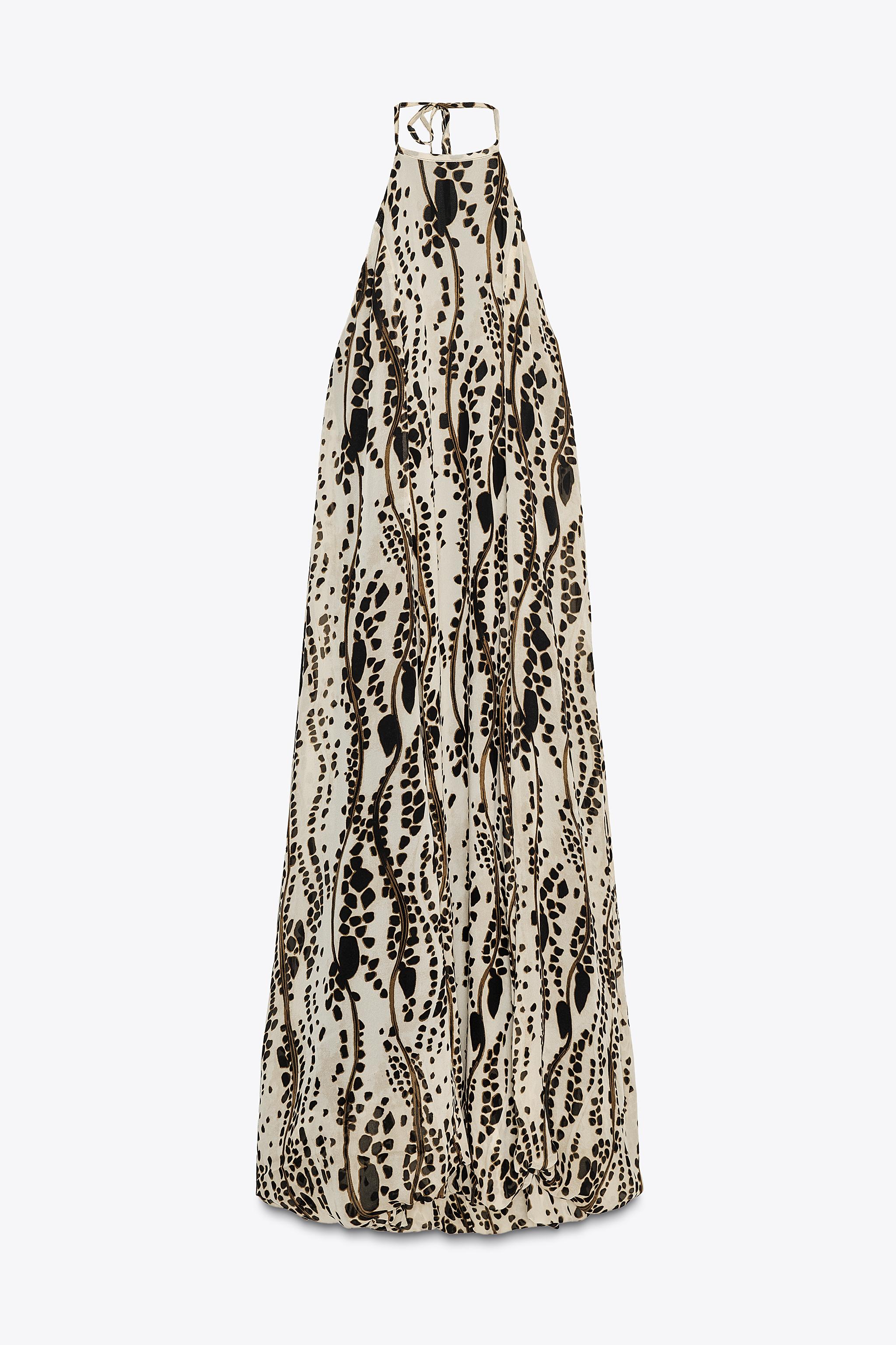 【ZARA】ZW COLLECTION ホルターネックプリント柄ワンピース ZW COLLECTION プリント柄ワンピース - プリント地 | ZARA Japan