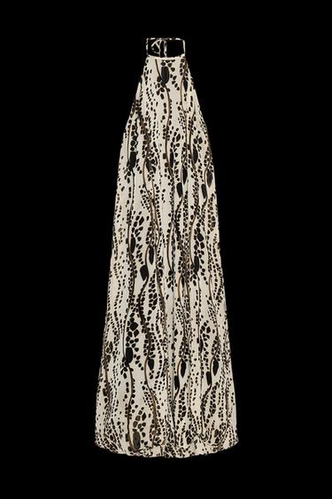 Zara ZW COLLECTION PRINTED HALTER DRESS - Multicolored - Image 0