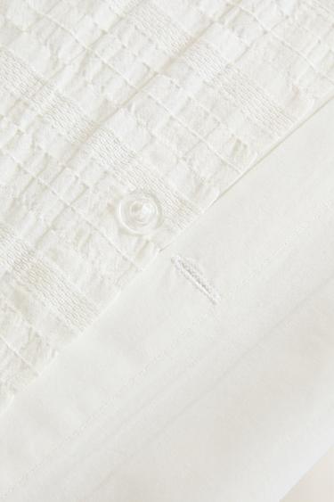 TEXTURED COTTON DUVET COVER - White by Zara - Image 3