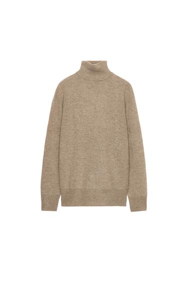 100% EXTRA SOFT WOOL JUMPER - Brown / Taupe by Zara