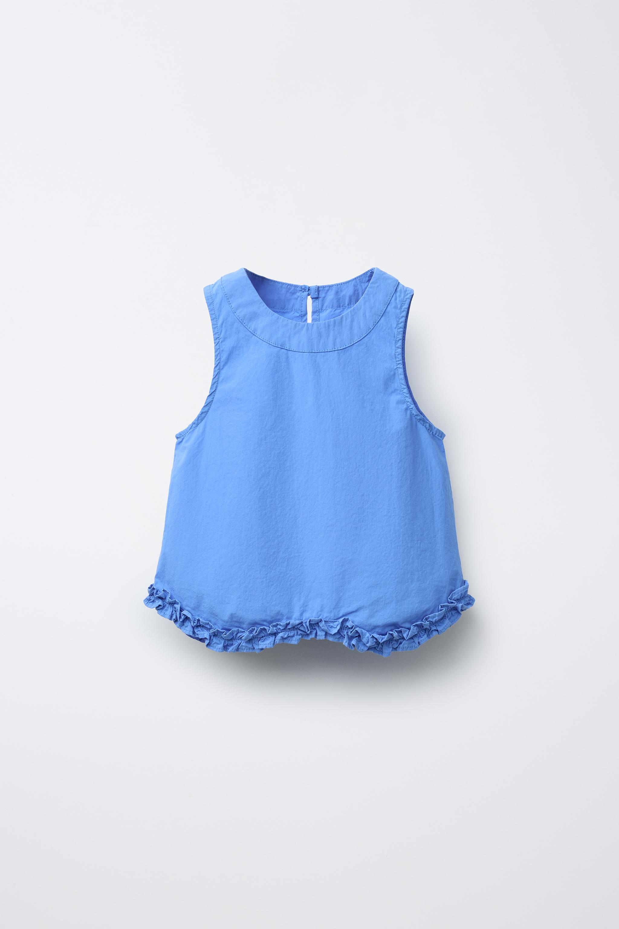 フリルトップス - 濃青 | ZARA Japan / 日本