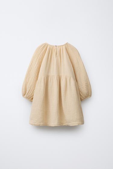 COTTON GAUZE DRESS - Mid-yellow by Zara - Image 1