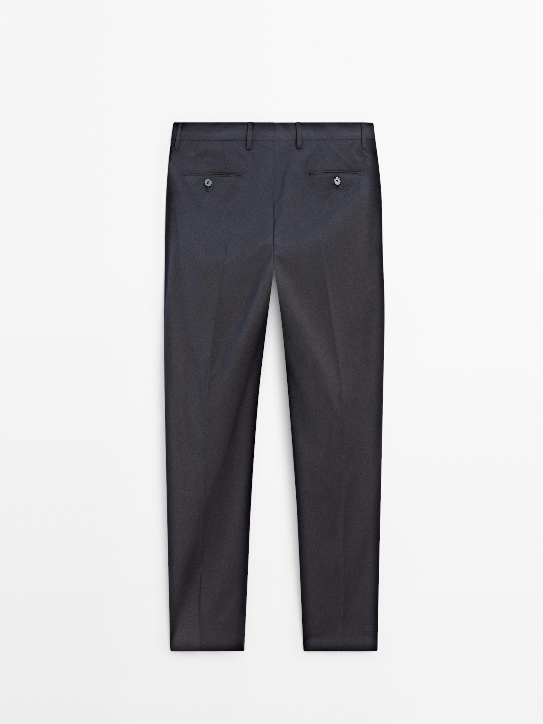 100% wool suit trousers - Navy blue | ZARA United States