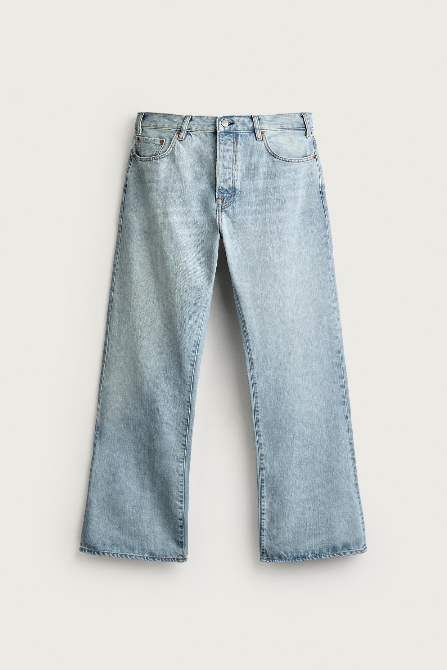 Мужские джинсы Zara Flare Fit, цвет: Синий — фото 7