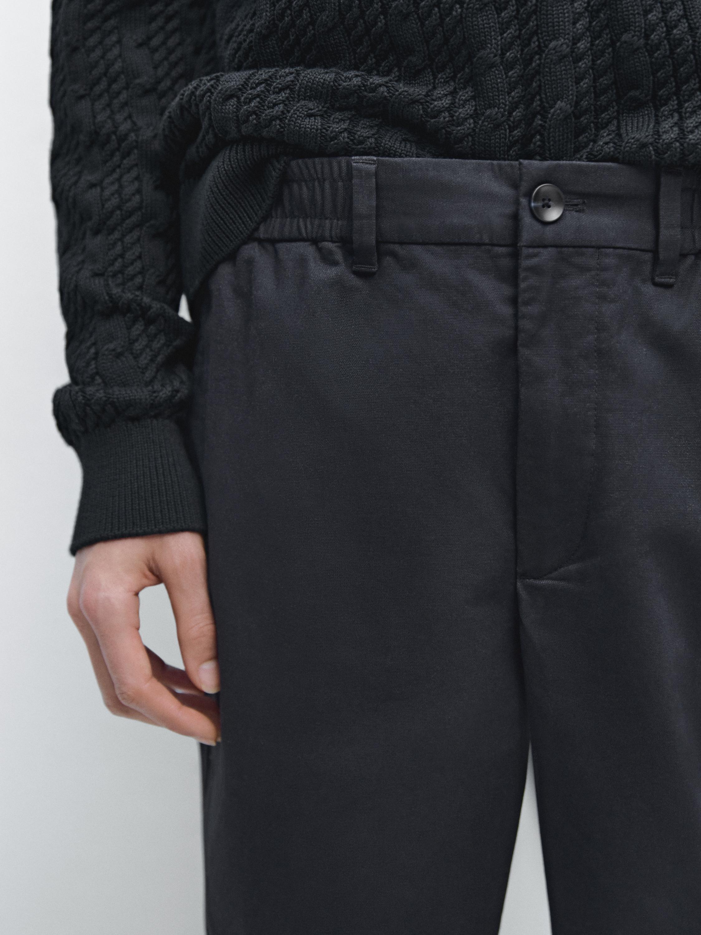 Cotton blend jogger fit trousers