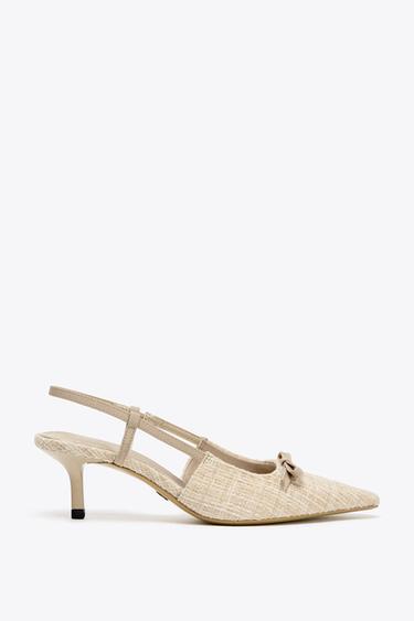 FABRIC BOW HEELS - Ecru White by Zara - Image 0