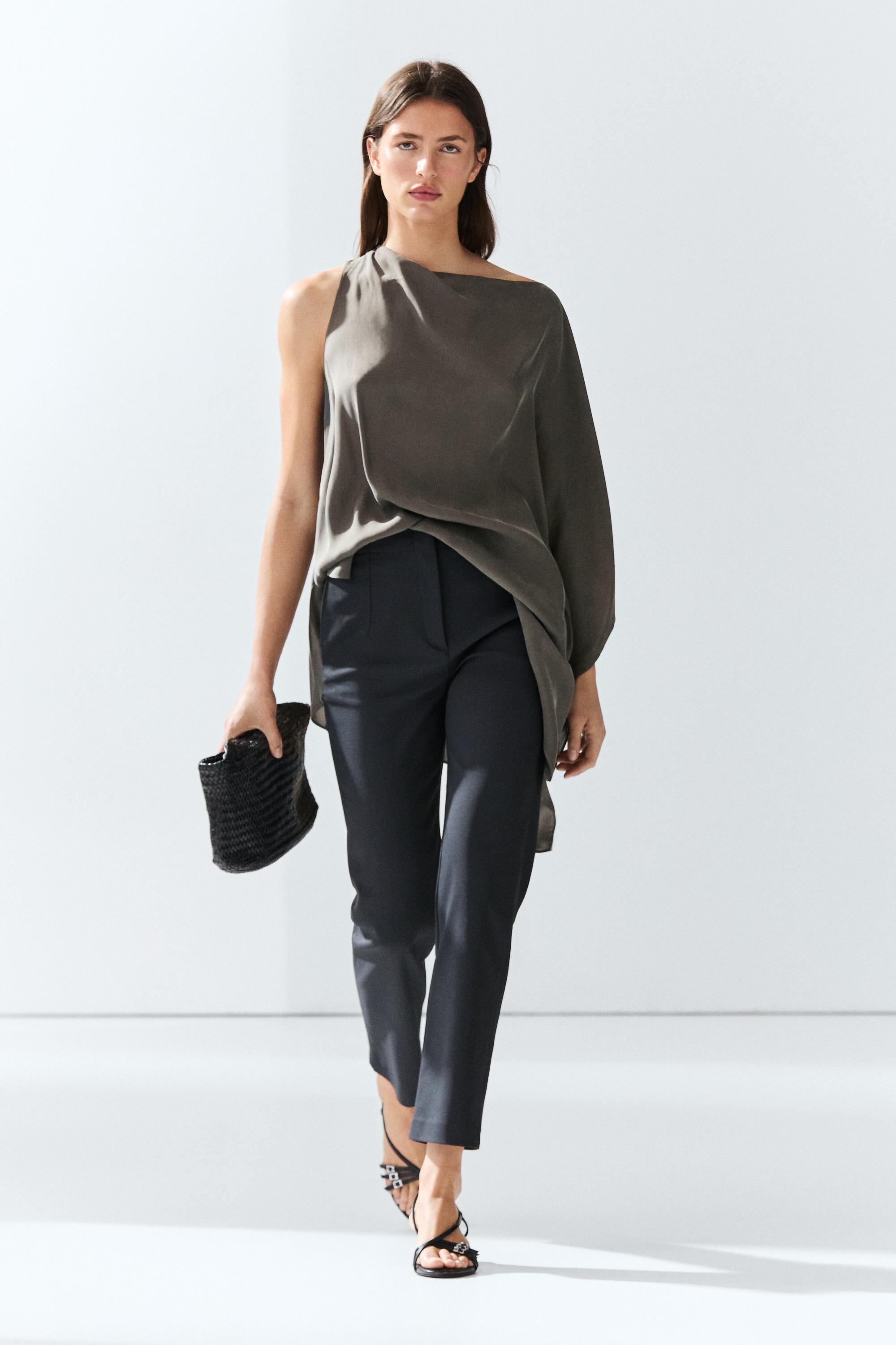 Technical cotton blend trousers