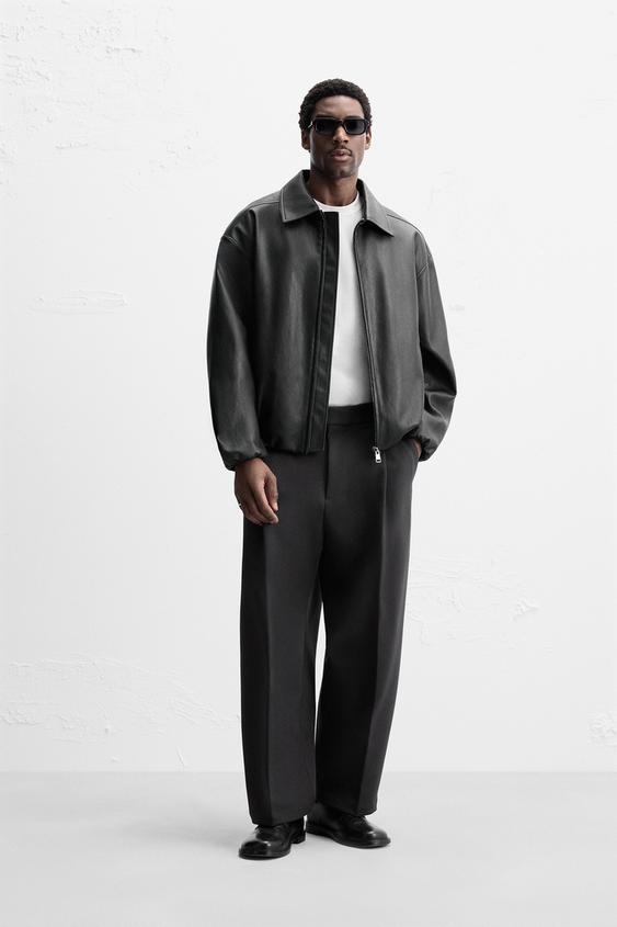 フェイクレザージャケット - ブラック | ZARA Japan / 日本