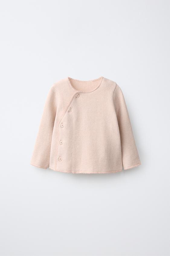 CHAQUETA CRUZADA CALENTITA - Rosa pastel de Zara - Imagen 0