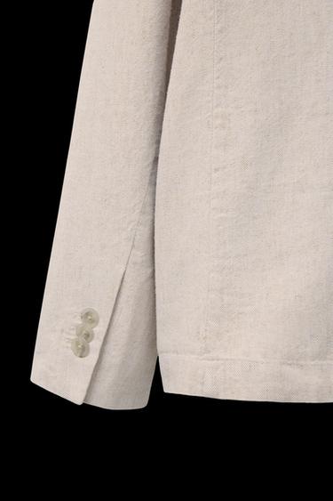 LINEN/COTTON SUIT BLAZER - Light beige by Zara