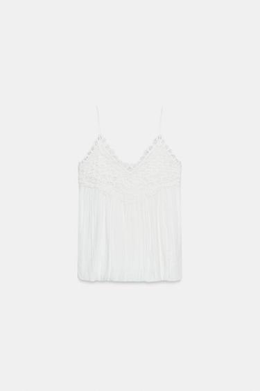 ZW COLLECTION EMBROIDERED PUFFED TOP - Oyster-white by Zara - Image 5