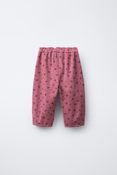 FLORAL BAGGY TROUSERS - Pink by Zara - Image 1