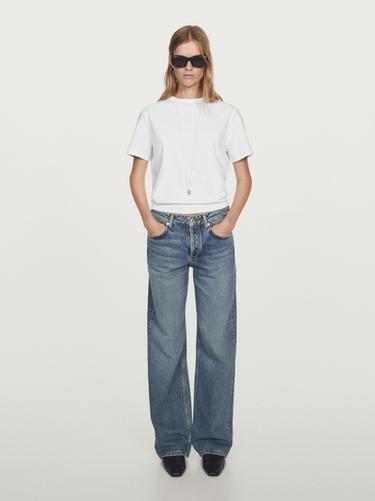 Zara Mid-rise wide-leg jeans - Aquamarine