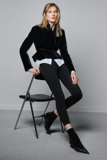 LEGGING VAN POLYAMIDE - Zwart van Zara