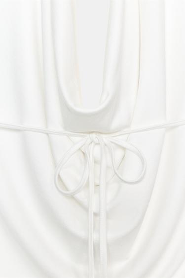 TOP HALTER DRAPÉ - Blanc de Zara - Image 6