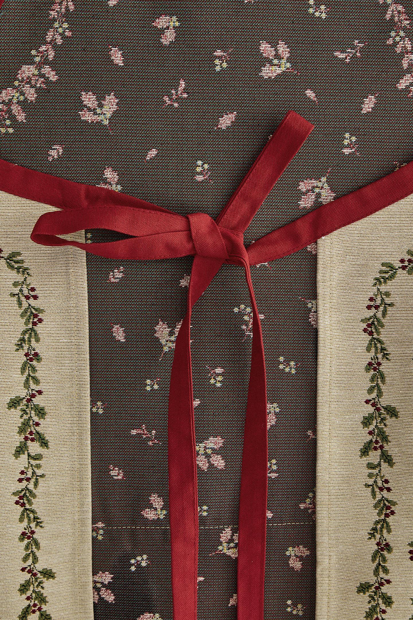 Женский топ Zara Christmas Holly Jacquard Cotton Apron, цвет: Красный — фото 5