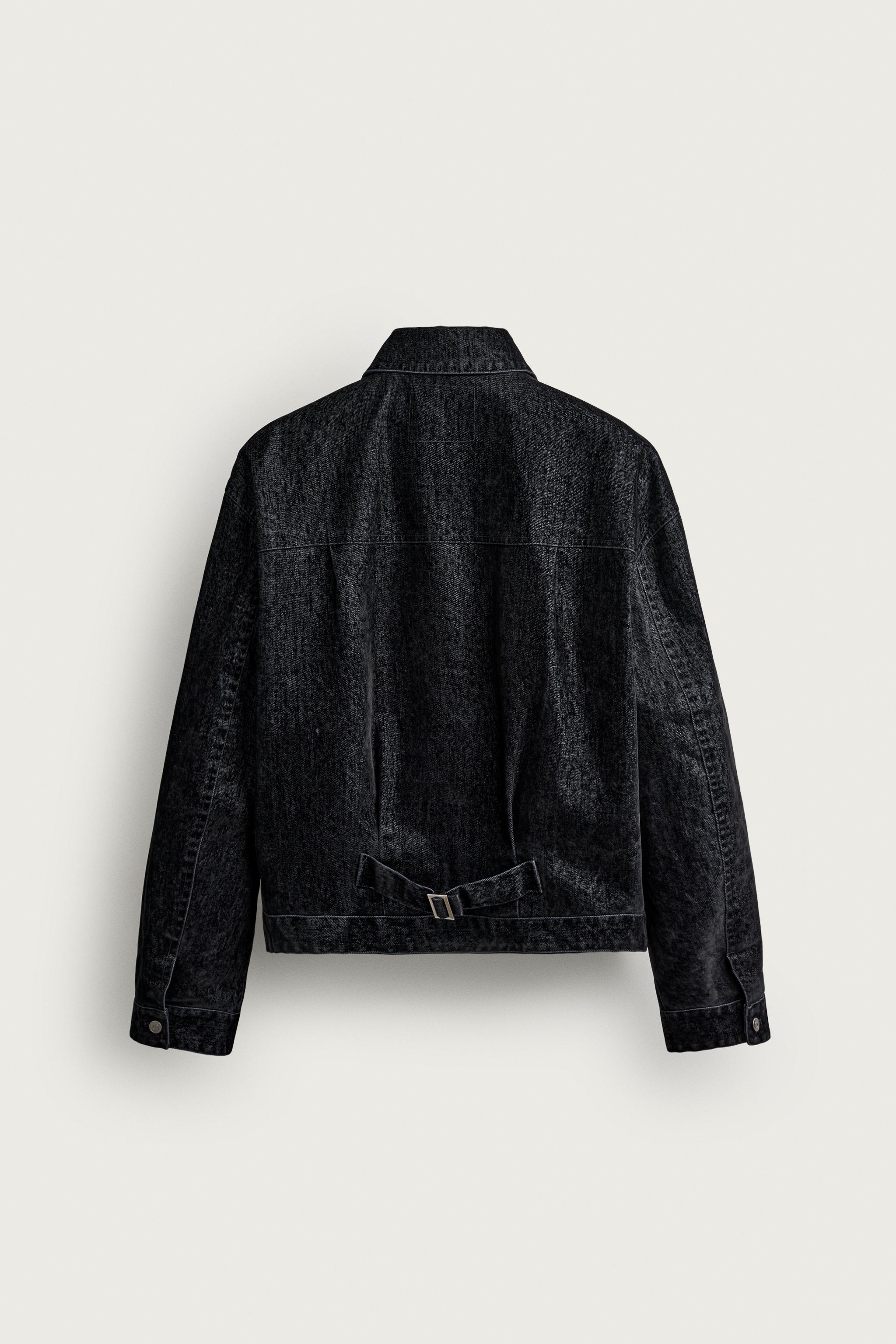 フロック加工クロップド丈ジャケット - ブルー/インディゴ | ZARA