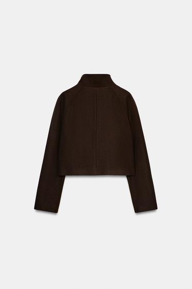 VESTE COURTE À COL MONTANT - Marron de Zara - Image 6