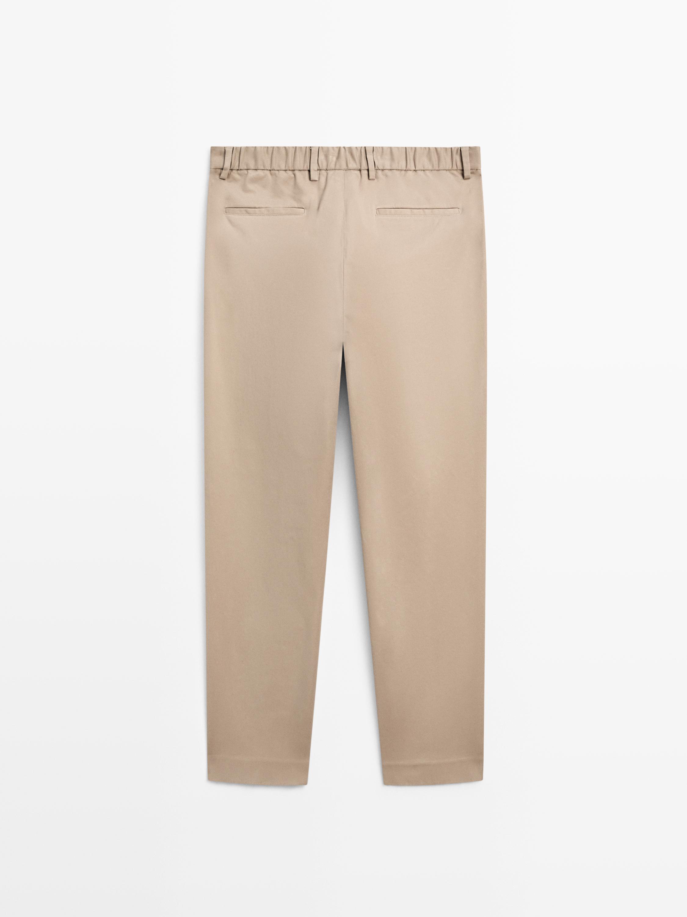 Cotton blend darted trousers