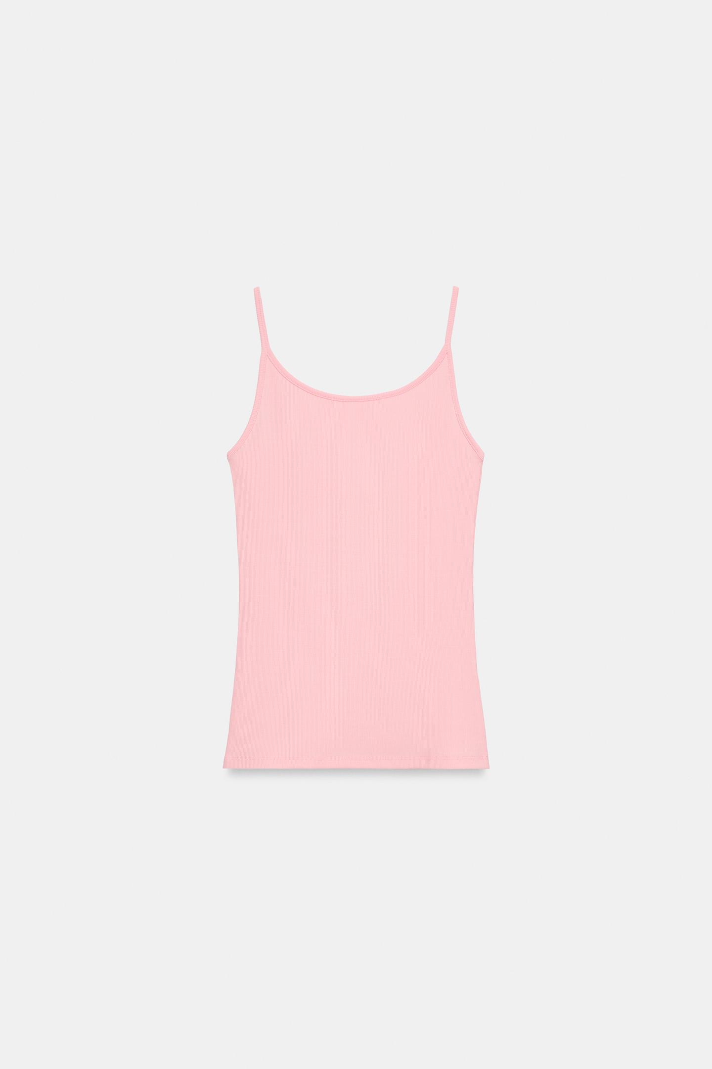 Женский топ Zara Spaghetti Strap Top, цвет: Розовый — фото 4