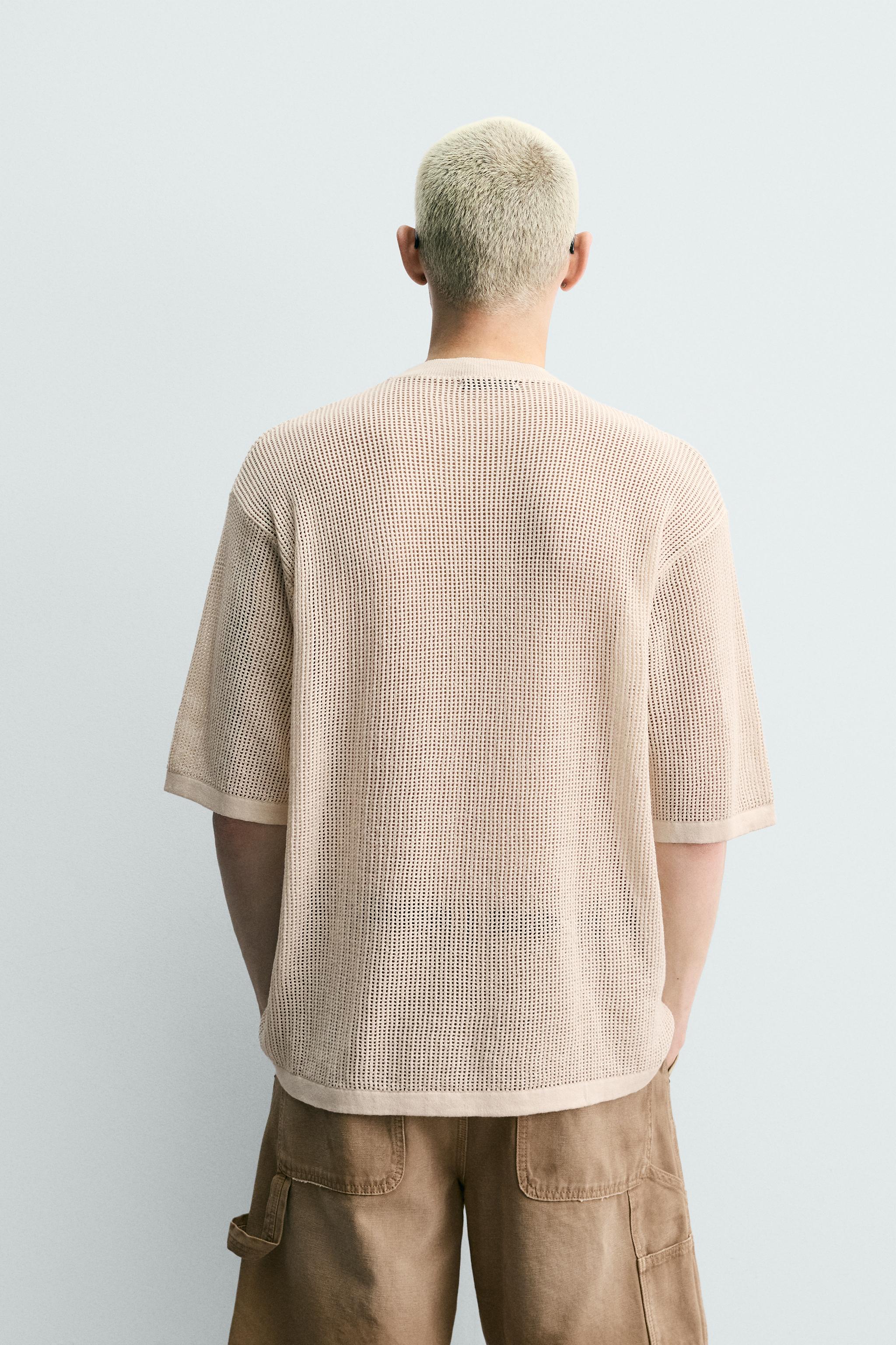 NUMBERED MESH KNIT T-SHIRT - Ecru | ZARA United States