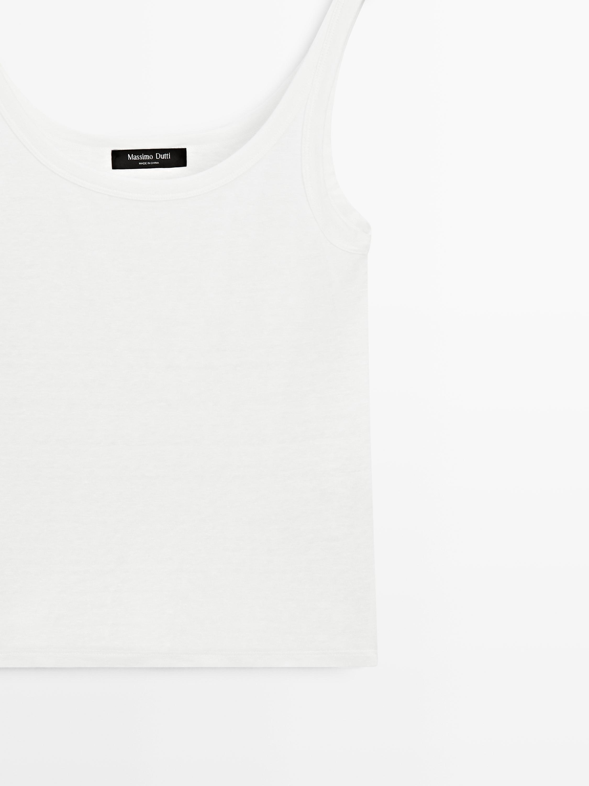T-shirt à bretelles en lin mélangé
