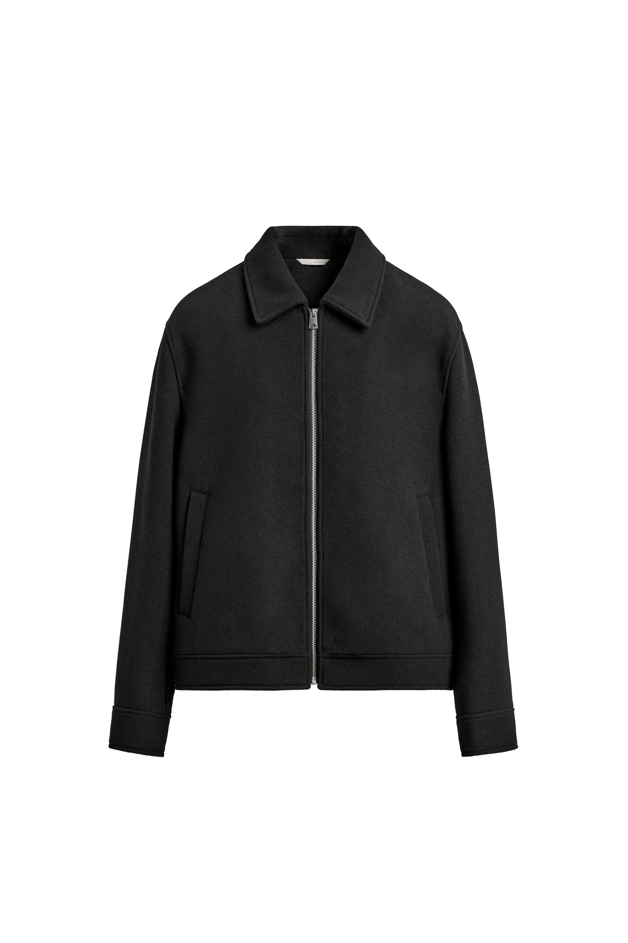ジャケット・アウター ZARA ORIGINS Wool Zip Jacket Black SYNTHETIC WOOL JACKET WITH ZIP - Brown | ZARA Spain