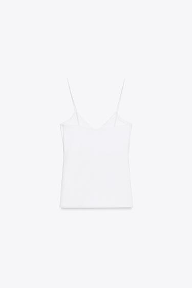 STRAPPY COTTON TOP - White by Zara - Image 6