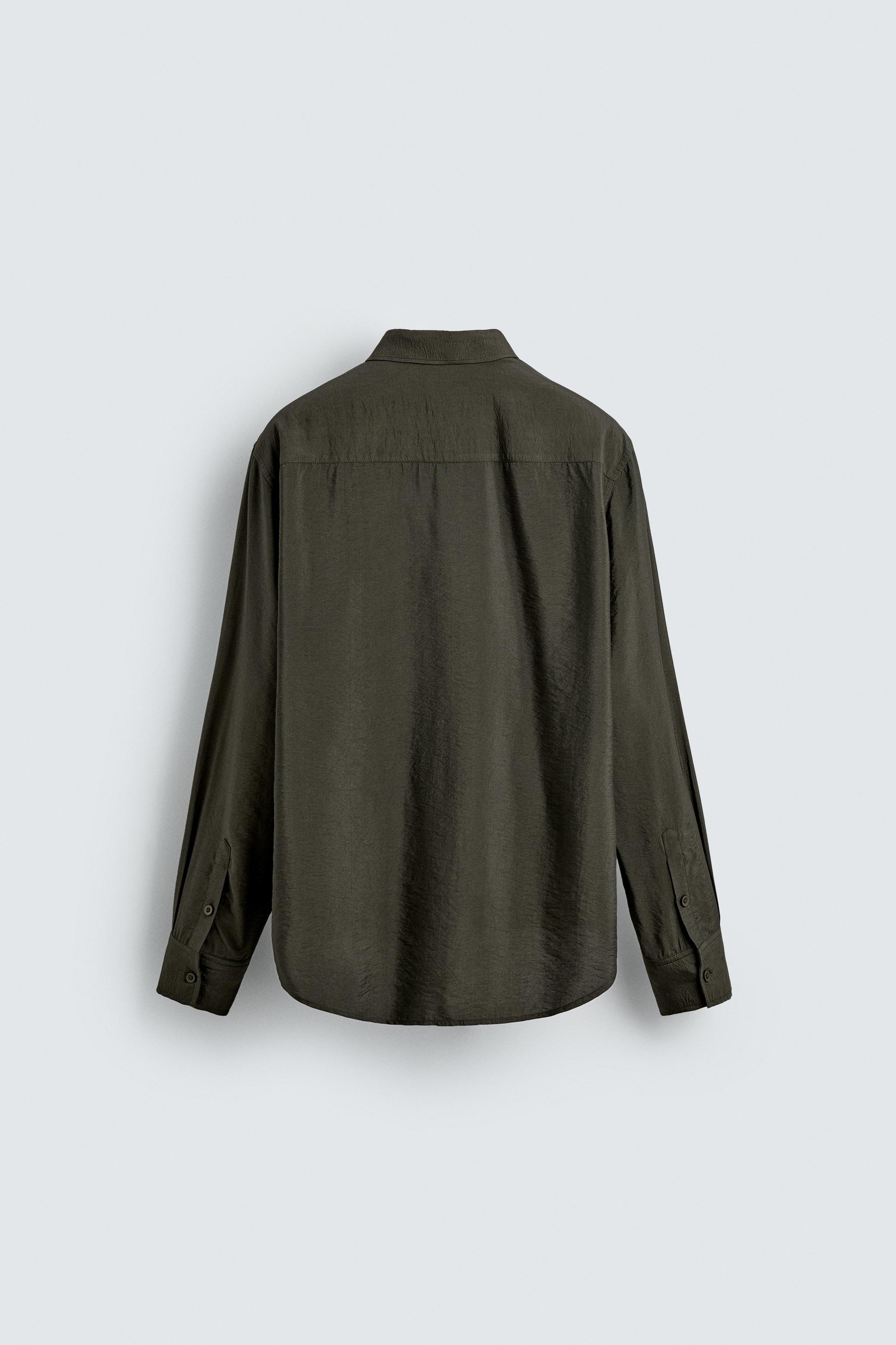 ラインストーン刺繍シャツ - ダークカーキ | ZARA Japan / 日本