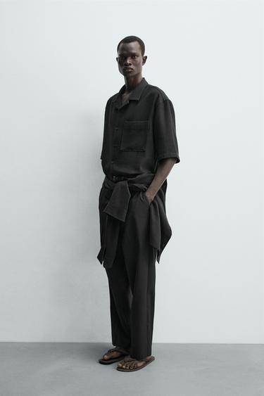 CHEMISE COUPE BOXY STRUCTURÉE - Noir de Zara - Image 3