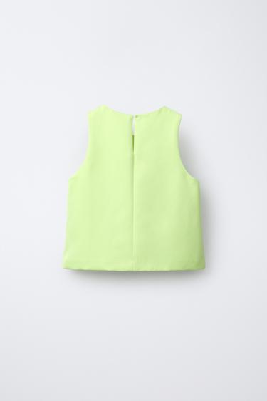 TOP FLEUR BRODÉE AVEC FANTAISIE - Citron vert de Zara - Image 1