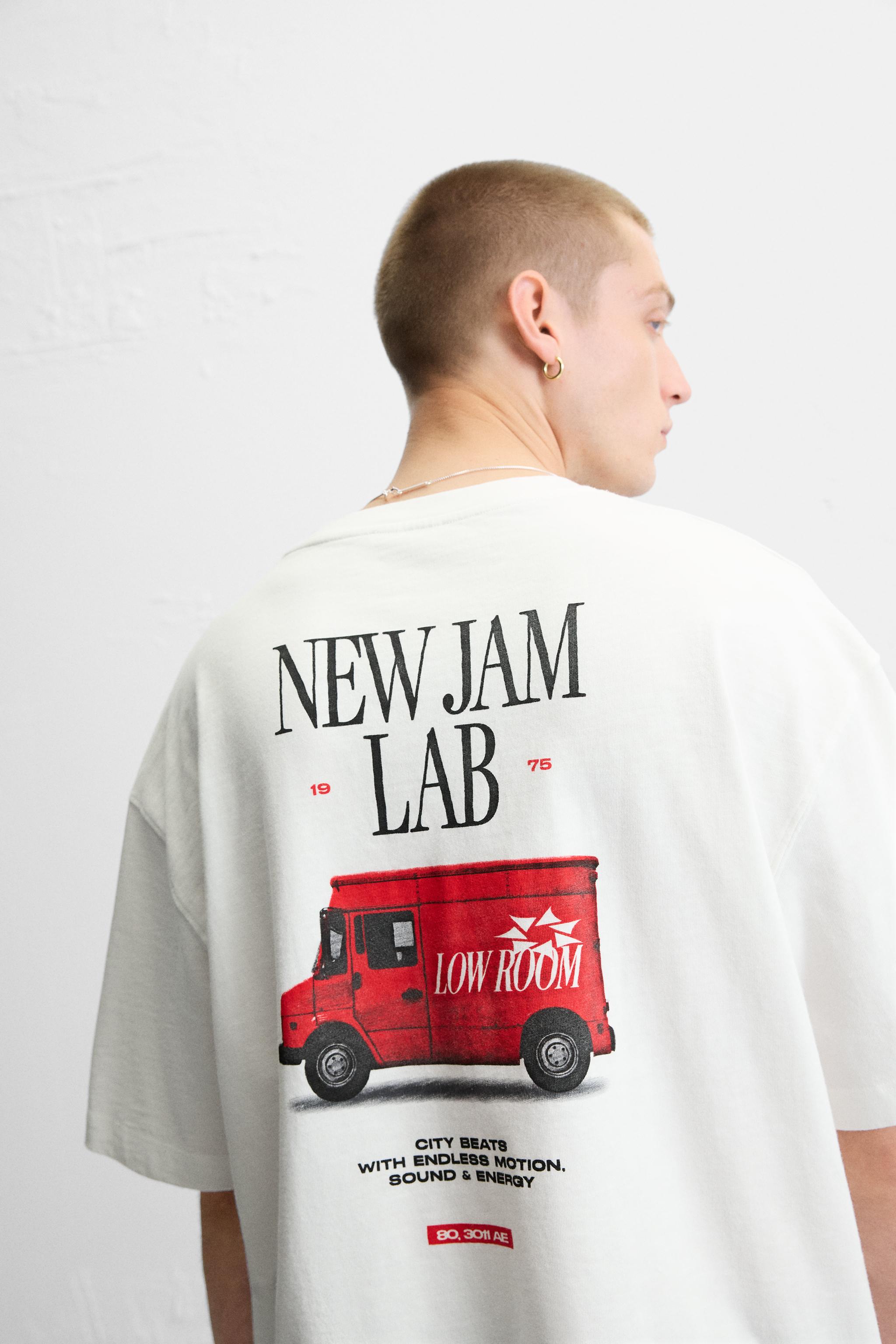コントラストプリントTシャツ - オフホワイト | ZARA Japan / 日本